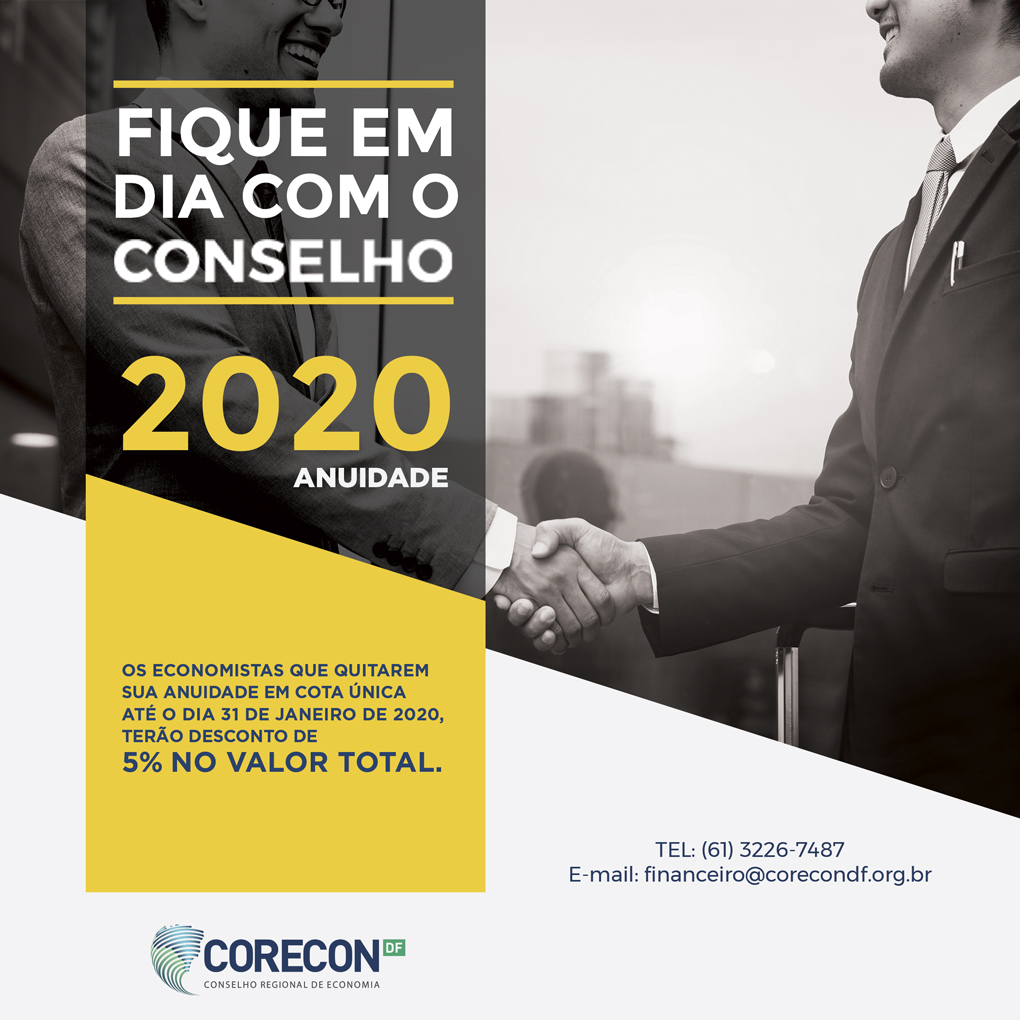 Prazo para pagamento da anuidade com desconto encerra no dia 31 de janeiro