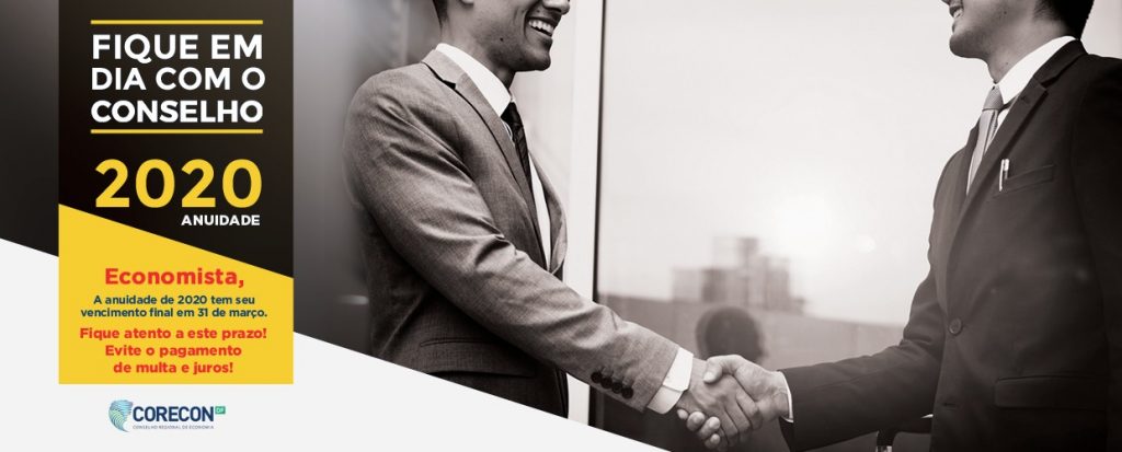 Economista, pague sua anuidade em março e evite acréscimos legais!