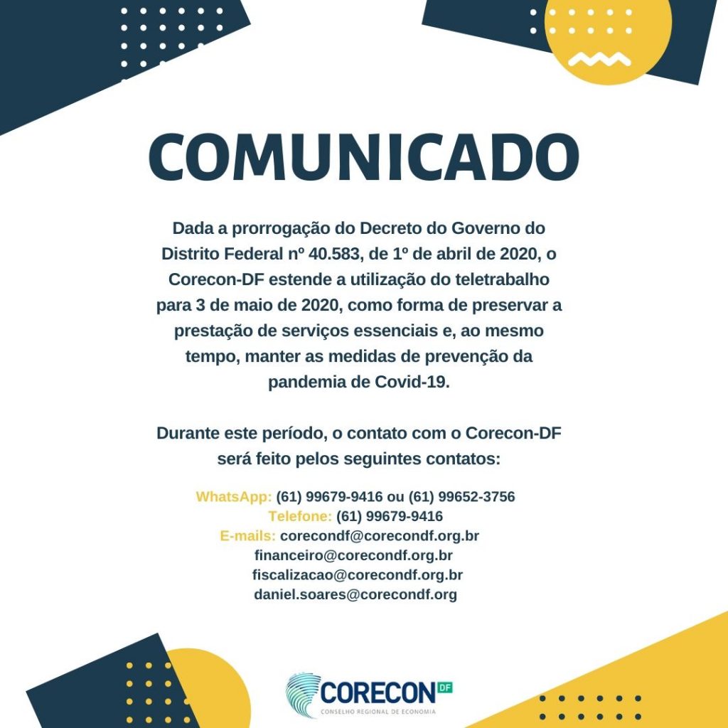 Comunicado - Prorrogação teletrabalho