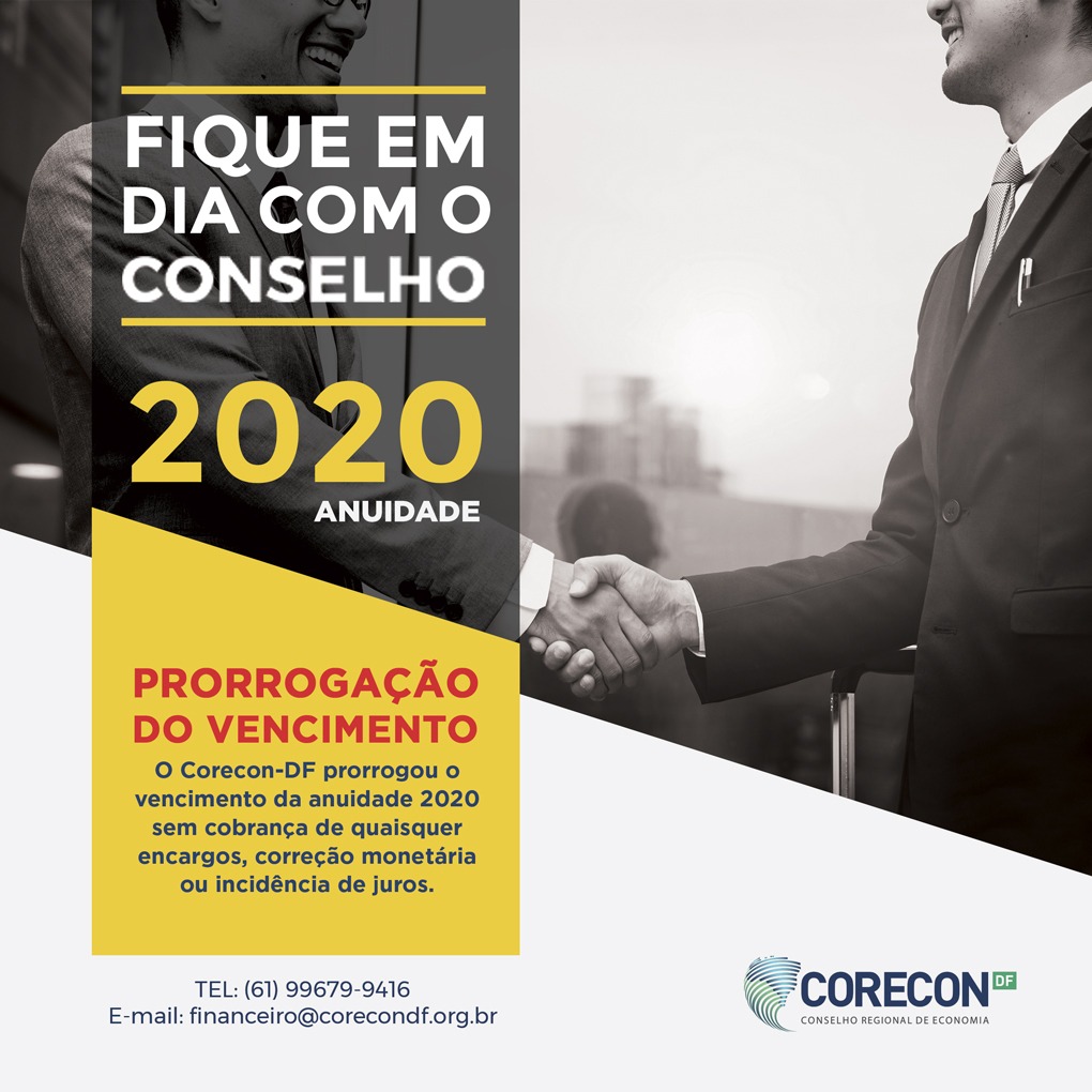 Anuidade 2020: Prorrogação do vencimento