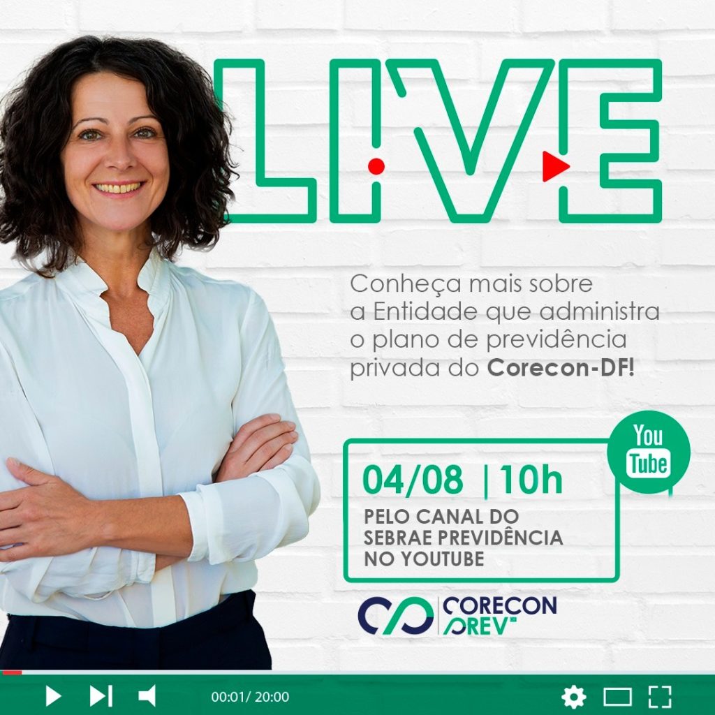 Sebrae Previdência promove live para apresentar o CoreconPrev-DF. Não perca!