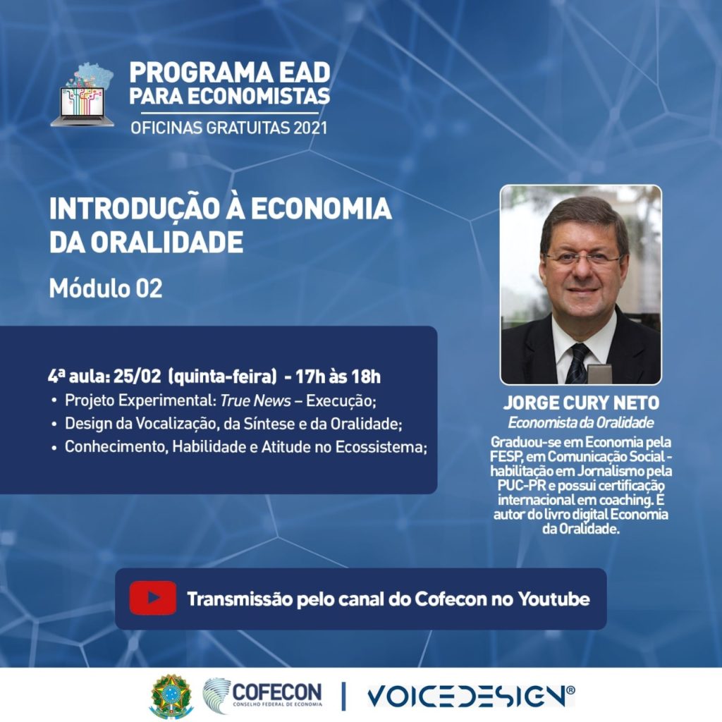 Última aula da oficina de Introdução à Economia da Oralidade será nesta quinta-feira