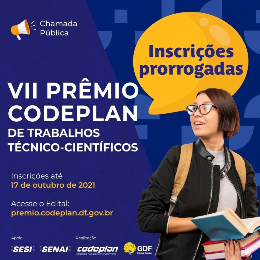 Inscrições prorrogadas para o VII Prêmio Codeplan