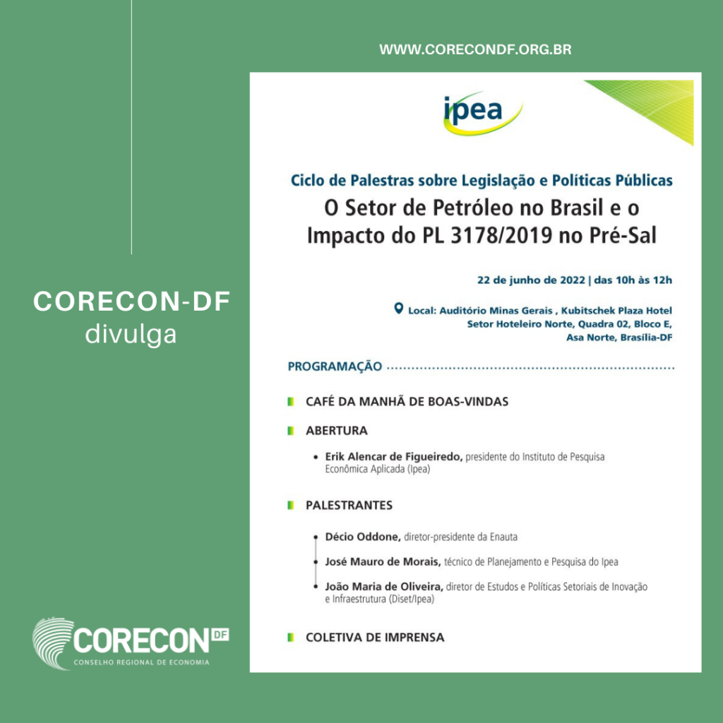 Ipea Convida: Ciclo de Palestras sobre Legislação e Políticas Públicas: O Setor de Petróleo no Brasil e o Impacto do PL 3178/2019 no Pré-Sal
