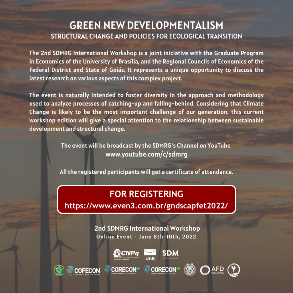 Estão abertas as inscrições para o 2° Workshop Internacional do Grupo de Pesquisa sobre Macroeconomia Estruturalista do Desenvolvimento