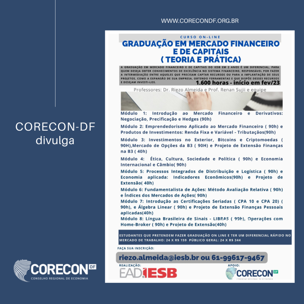 Iesb oferece curso de graduação em mercado financeiro e de capitais, teoria e prática