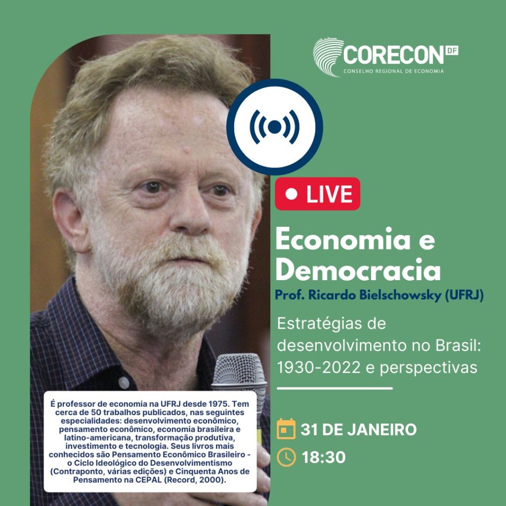 Corecon-DF promove série de lives Economia e Democracia
