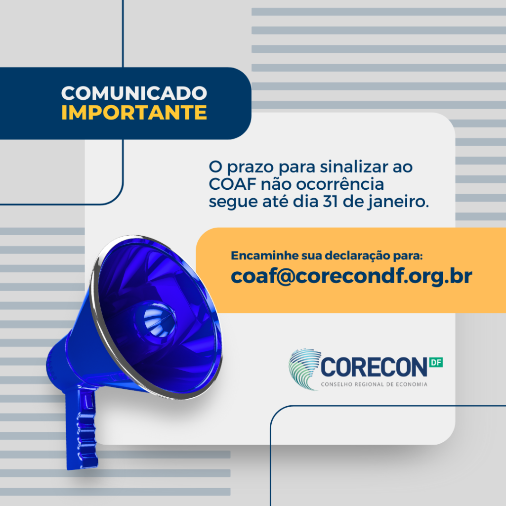 Prazo para comunicação ao COAF encerra em 31 de janeiro de 2023