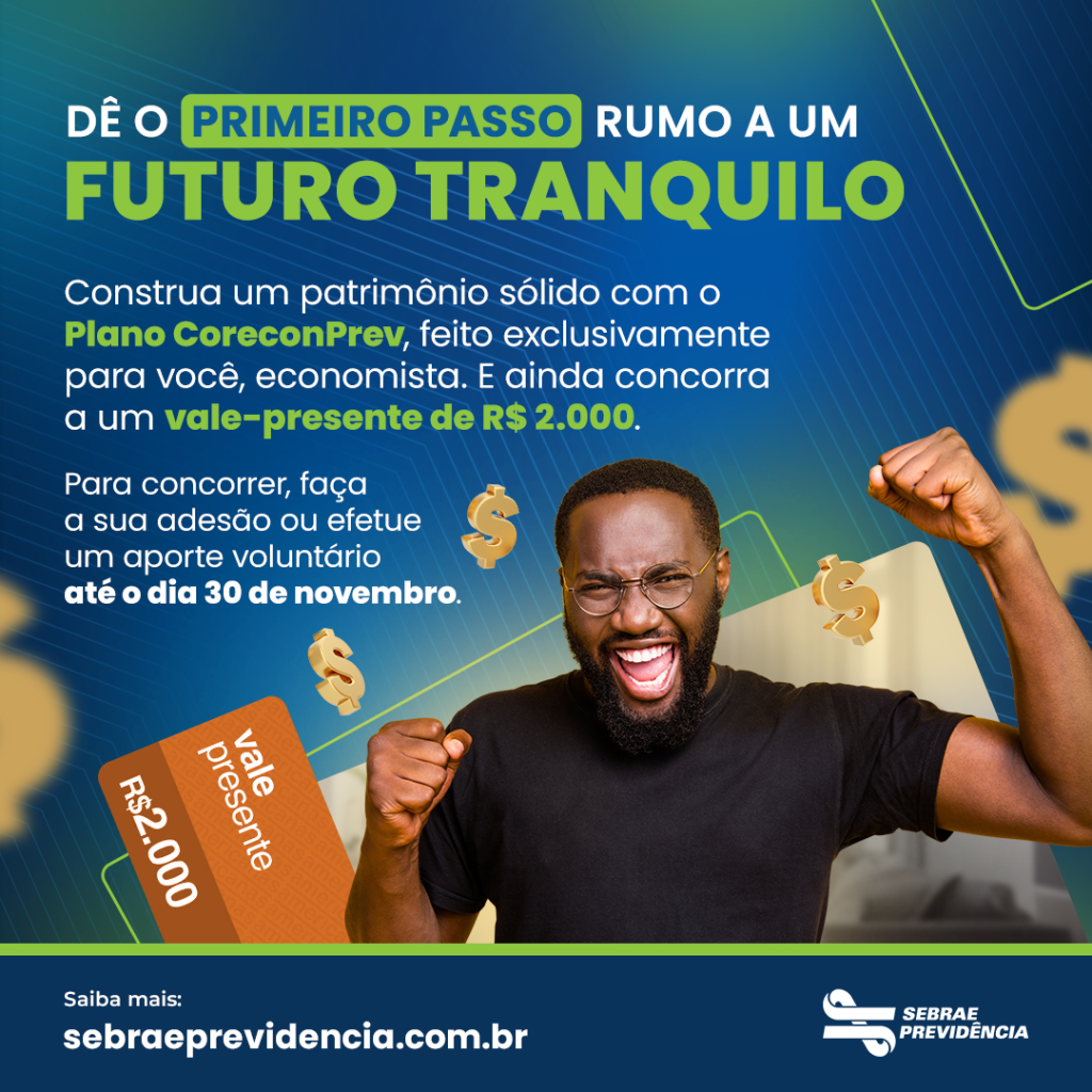 CoreconPrev: concorra ao prêmio de R$ 2.000 em vale presente!