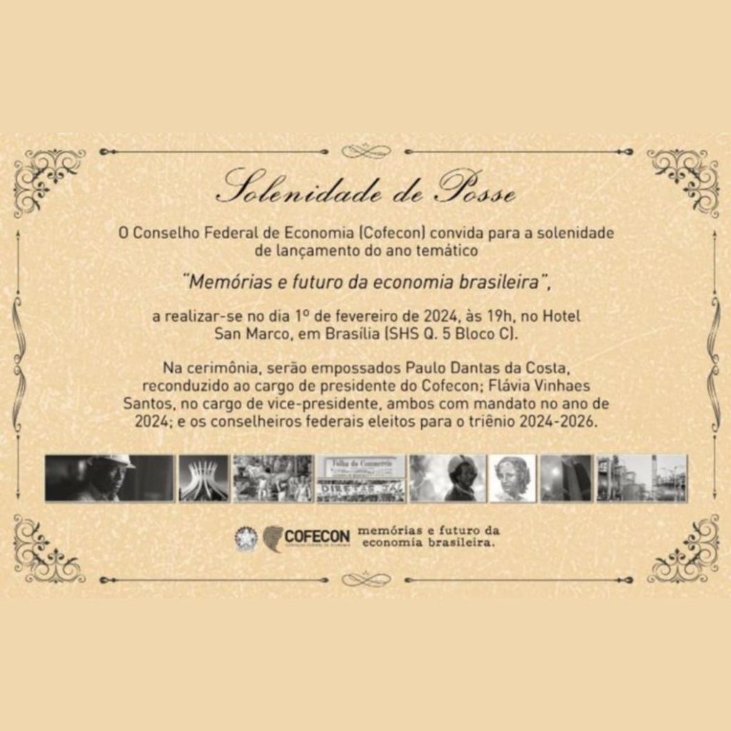 Convite para Lançamento do Ano Temático e Solenidade de Posse do Cofecon