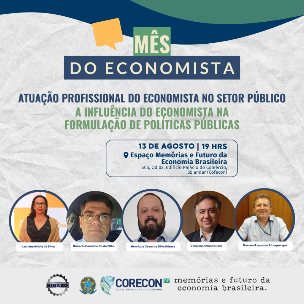 🎉 Evento em Comemoração ao Dia do Economista: Atuação Profissional do Economista no Setor Público 🎉