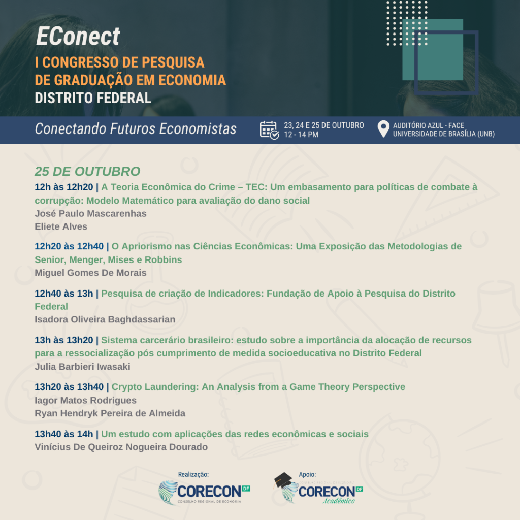 🎓 Terceiro e Último Dia do EConect 2024: Encerramento do I Congresso de Pesquisa em Graduação de Economia do Distrito Federal