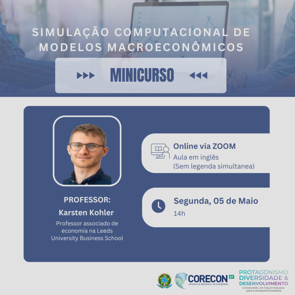 Minicurso de Simulação Computacional de Modelos Macroeconômicos está com inscrições abertas!