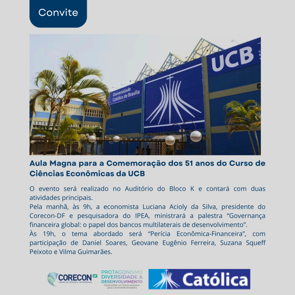 UCB celebra 51 anos do curso de Ciências Econômicas com Aula Magna especial