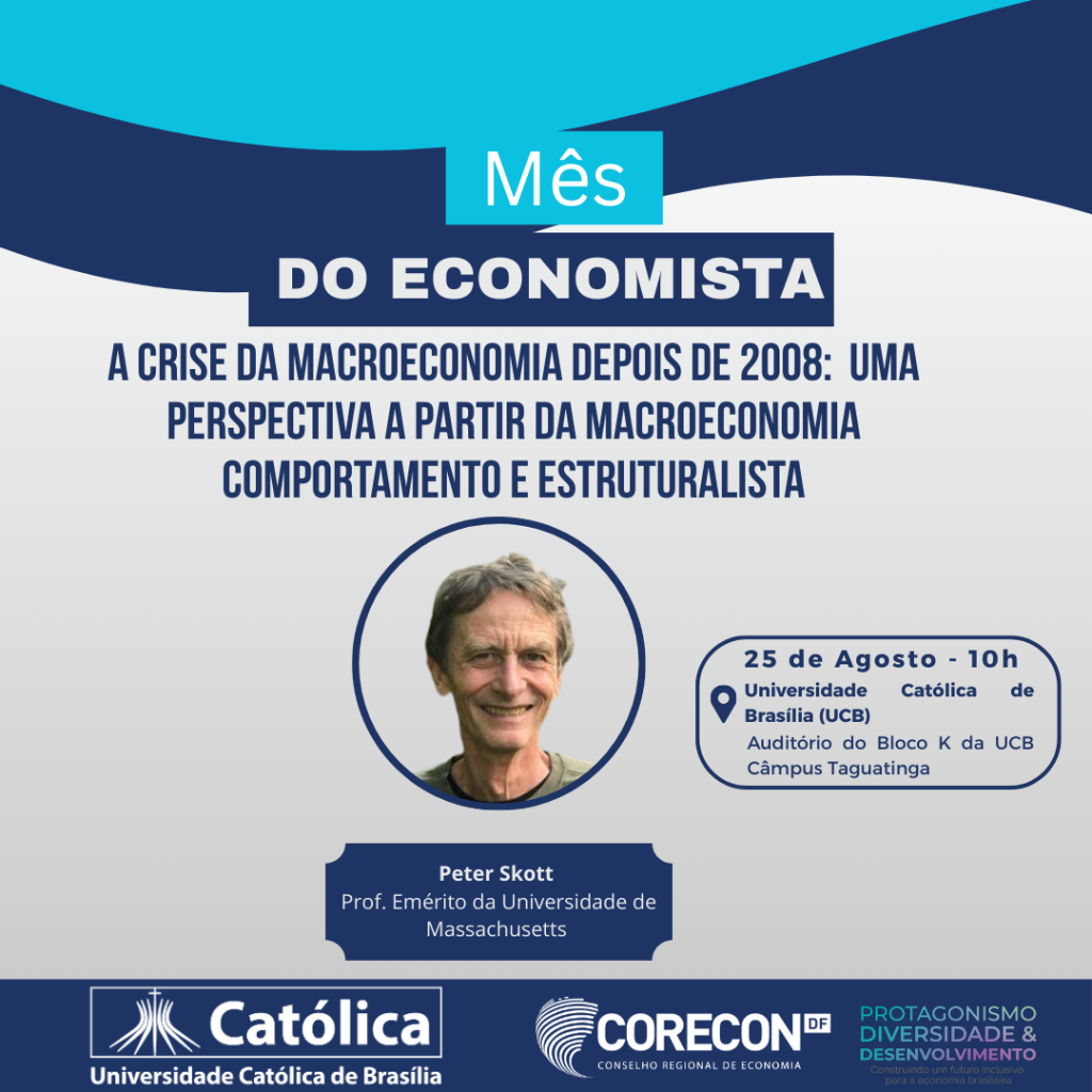 Aula Magna com Peter Skott na UCB celebra o Mês do Economista