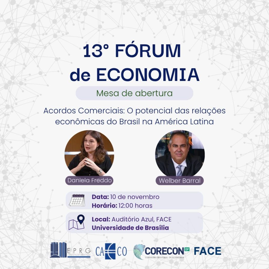 🎓 Corecon-DF apoia o 13º Fórum de Economia da UnB