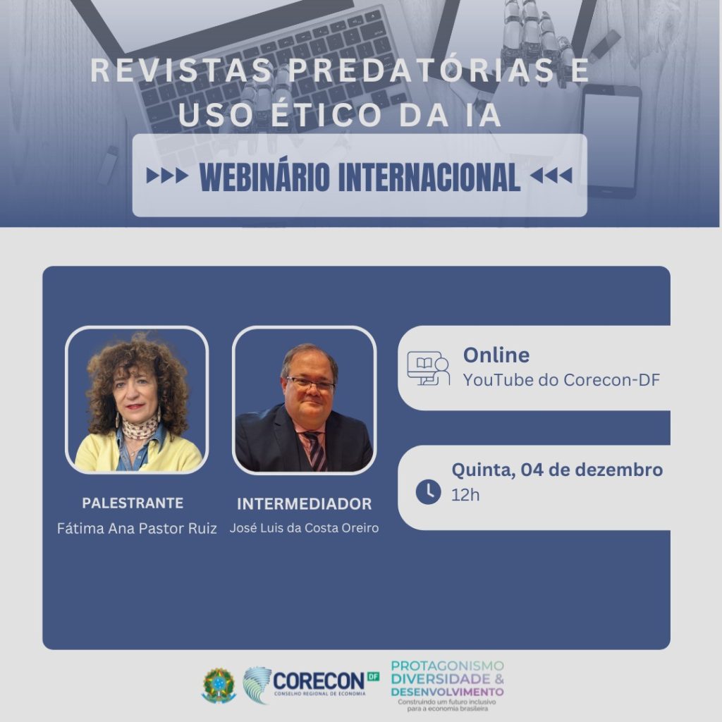 Corecon-DF promove Webinário Internacional sobre Revistas Predatórias e Uso Ético da Inteligência Artificial