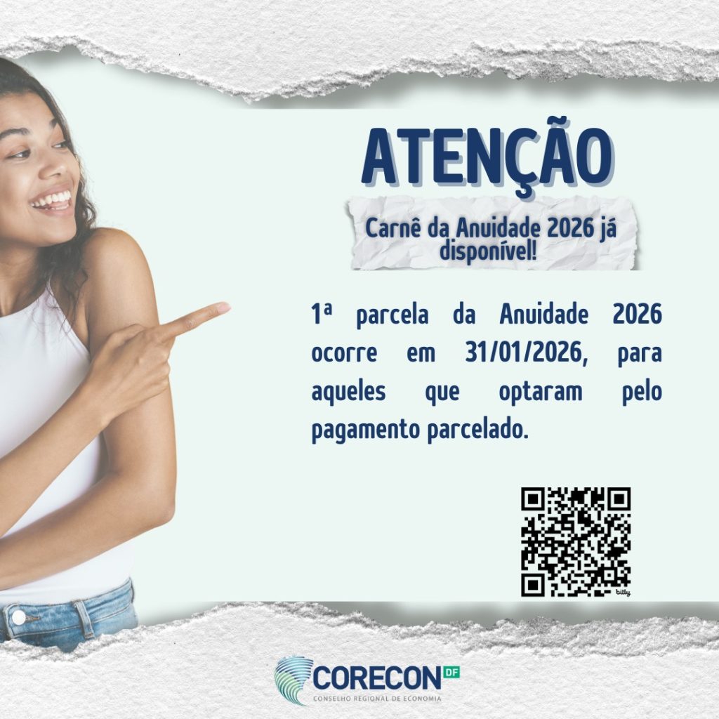 📌 Lembrete importante | Anuidade 2026 – Corecon-DF